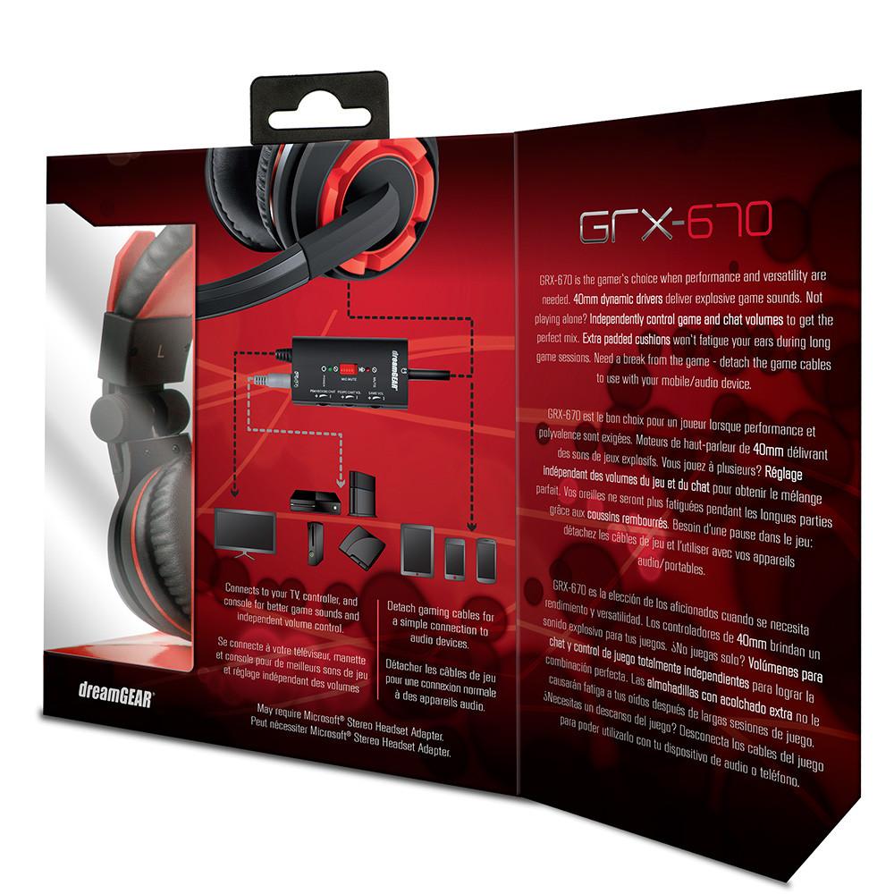 Fone de Ouvido Headset Gamer GRX-670 Dreamgear DGUN-2588 Preto e Vermelho