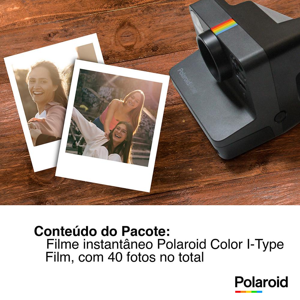 Pacote Color i-Type Polaroid Filme Com 40 Fotos Moldura Branca