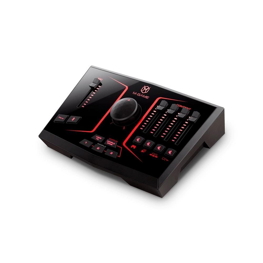 Interface DJ USB com efeitos de voz e iluminação