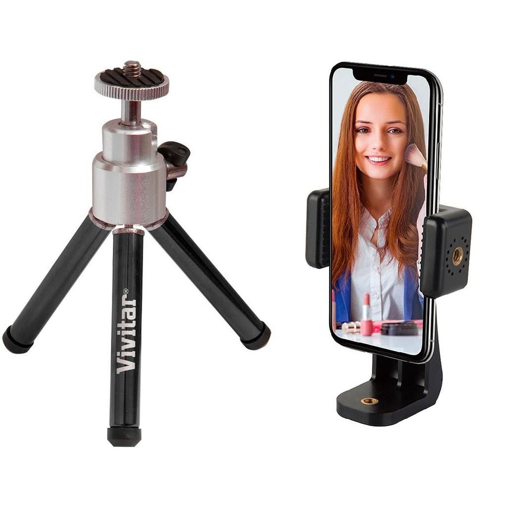 Tripé com altura até 15 cm + Adaptador para SmartPhone com rotação 360°