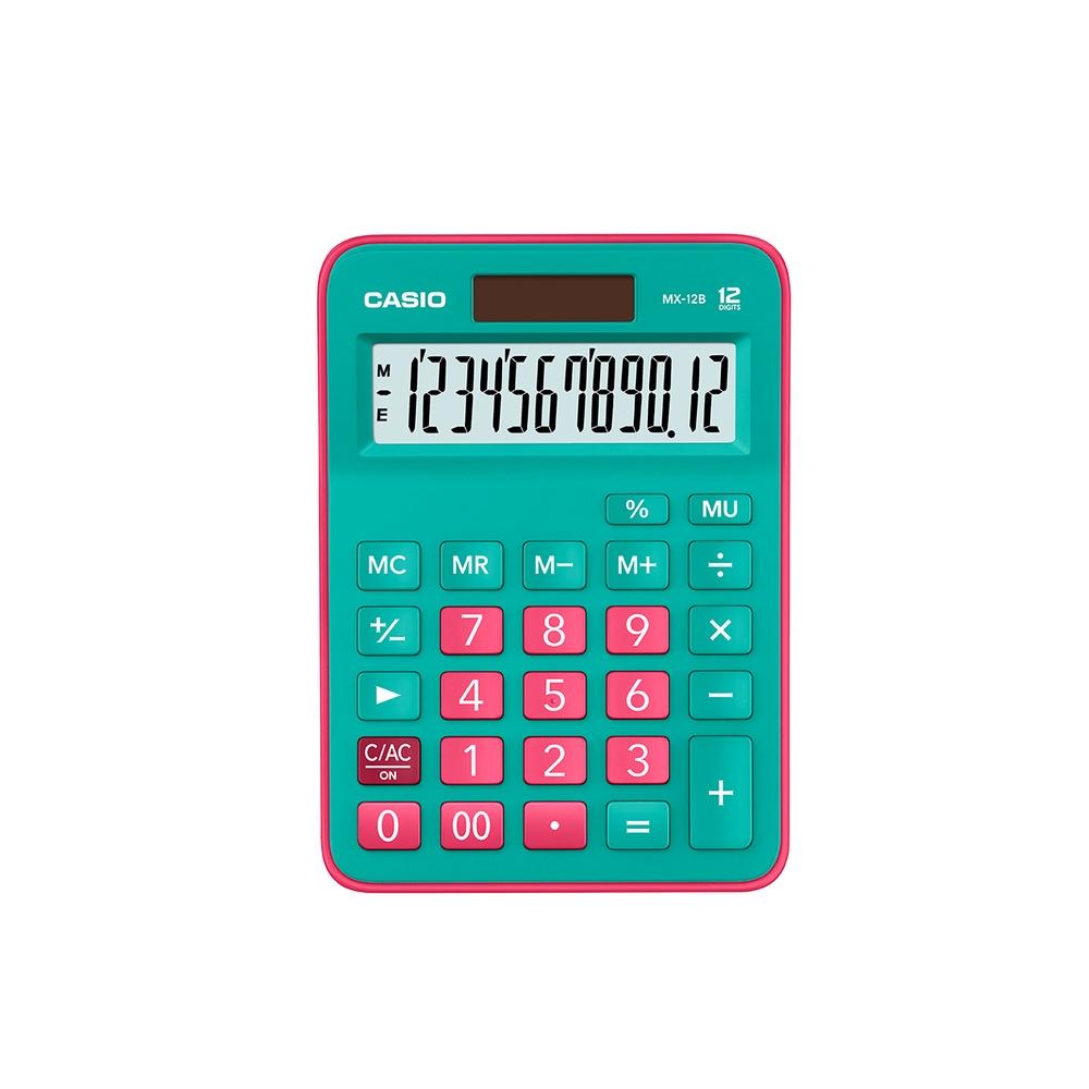 Calculadora Casio de mesa visor XL, 12 dígitos e alimentação dupla MX-12B