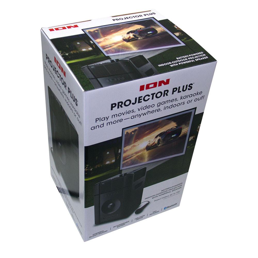 Projetor de Filmes com Alto Falante, recepção remota de áudio e bateria recarregável