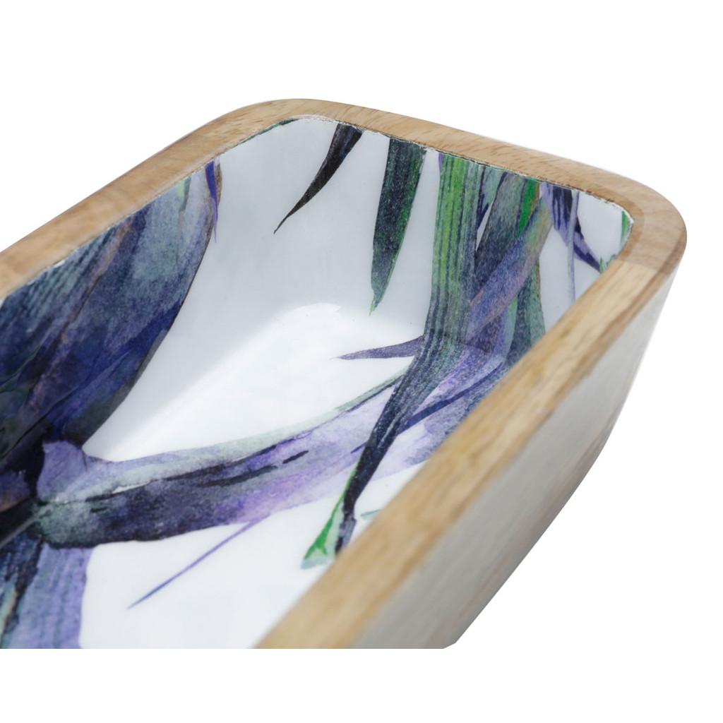 Travessa em madeira Flower 29x11x5cm