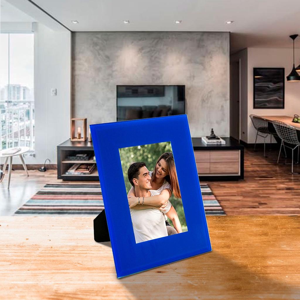 Porta-retrato vidro azul 10x15cm