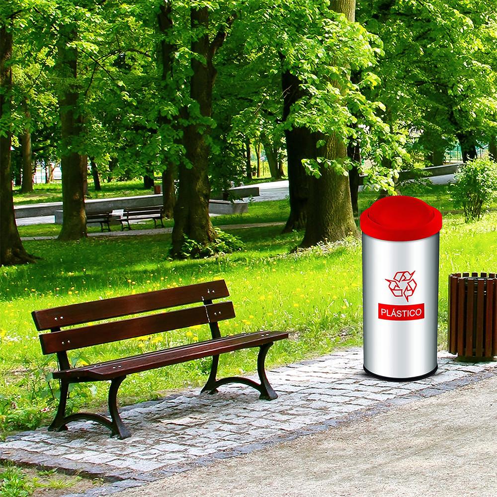 Lixeira Seletiva Plástico Tampa Basculante 40,5L