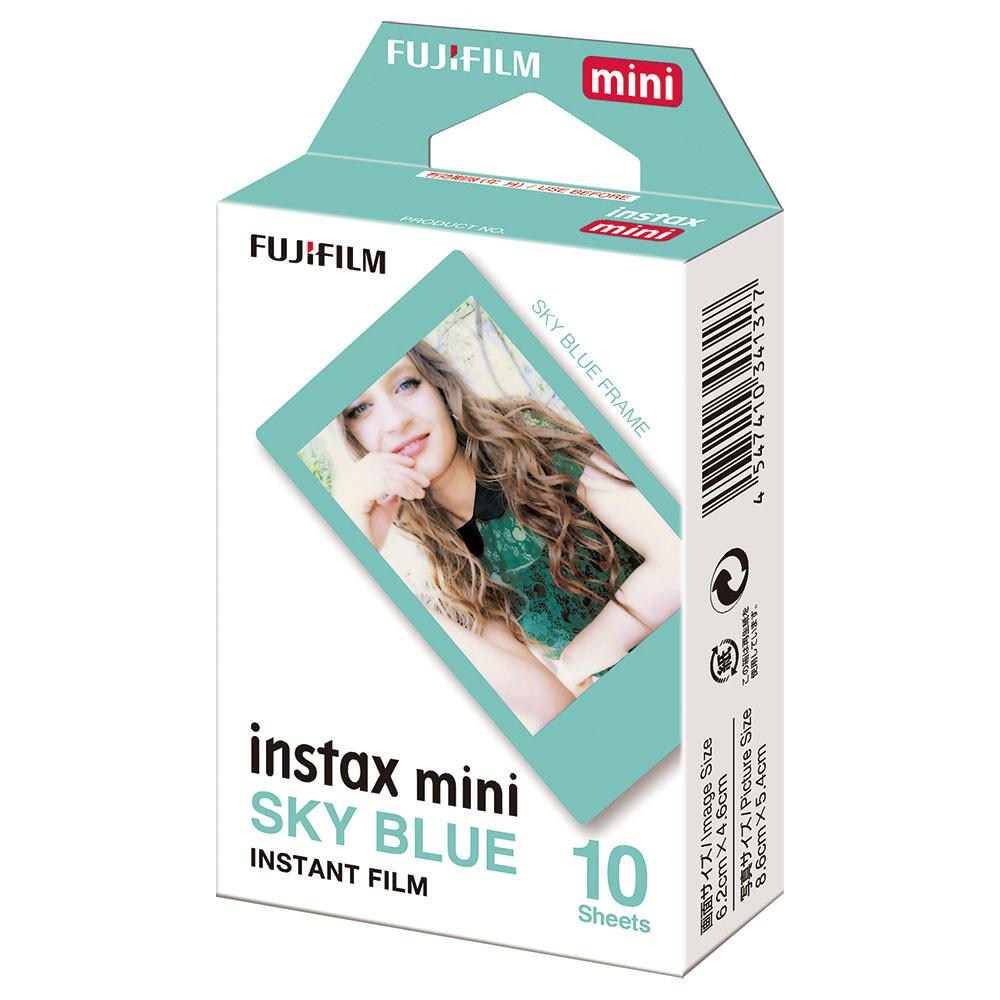 Filme instantâneo Fujifilm Instax Sky Blue com 10 poses
