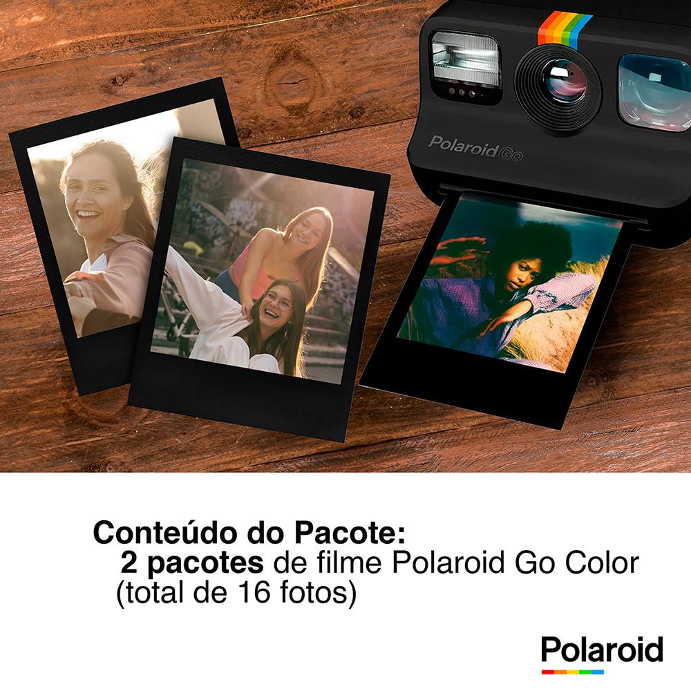 Pacote Filme Polaroid Go Color Moldura Preta Com 16 Fotos