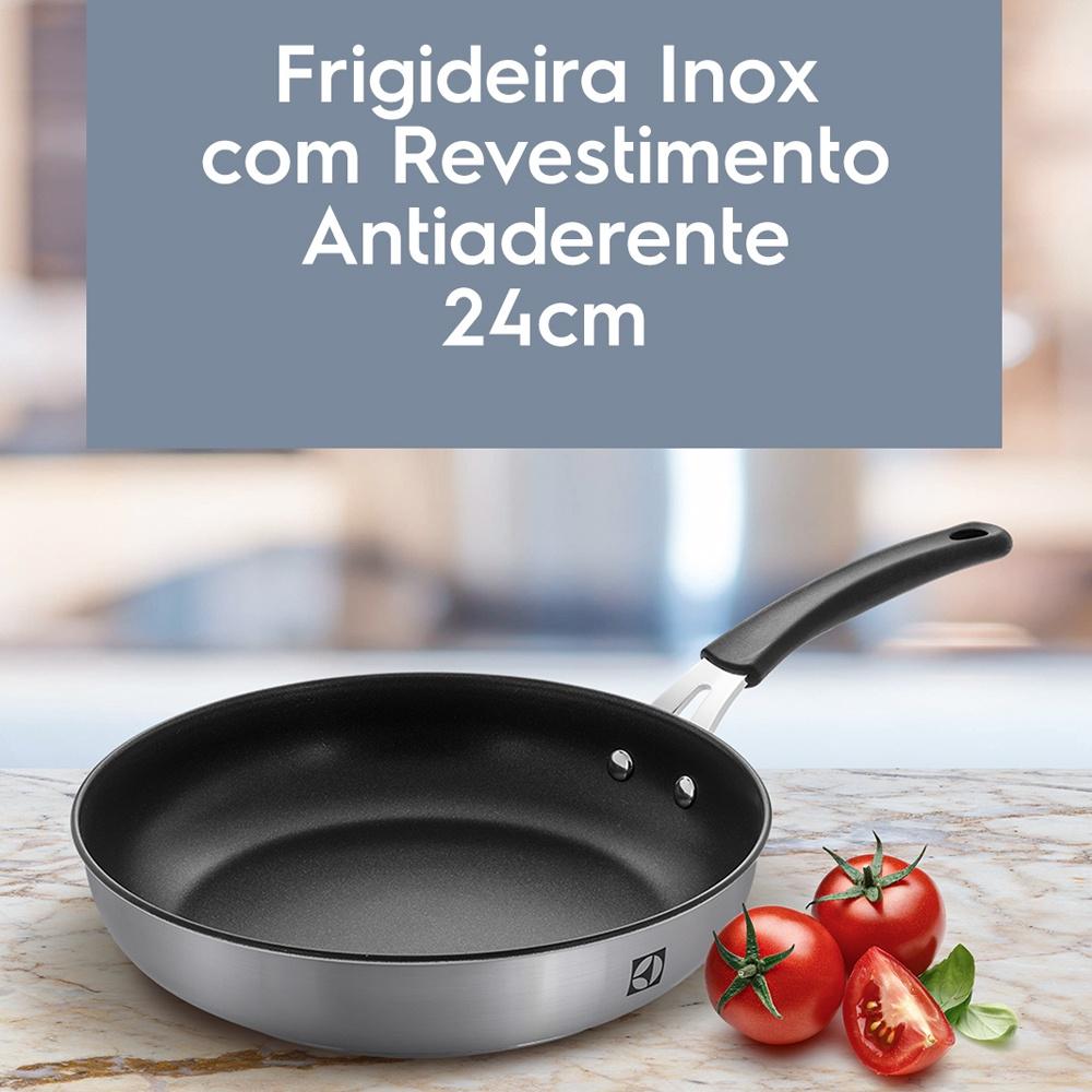 Frigideira Inox com Revestimento Antiaderente 24cm