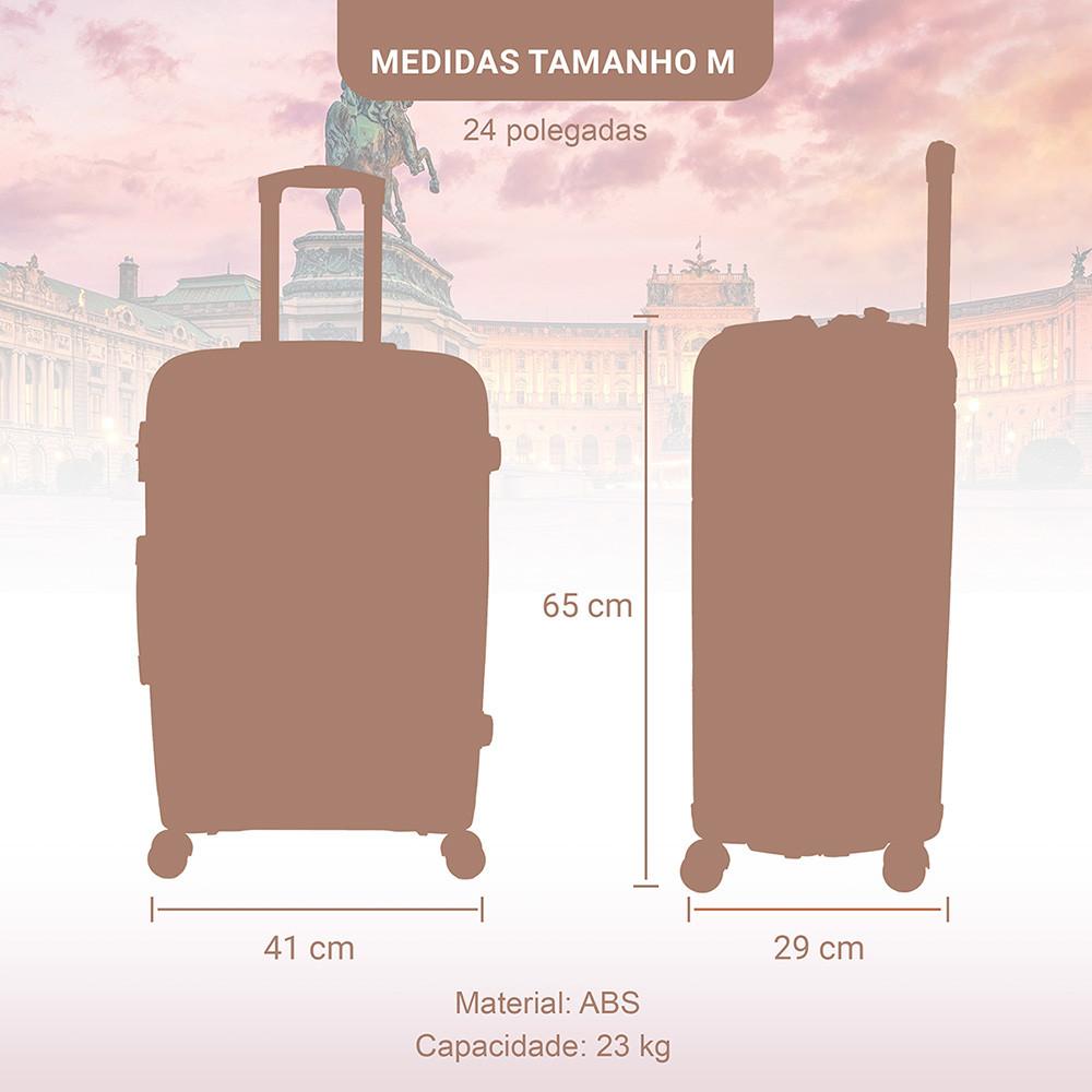Mala ABS Viena M 23 Kg Expansível E Ultra Resistente Isibrás