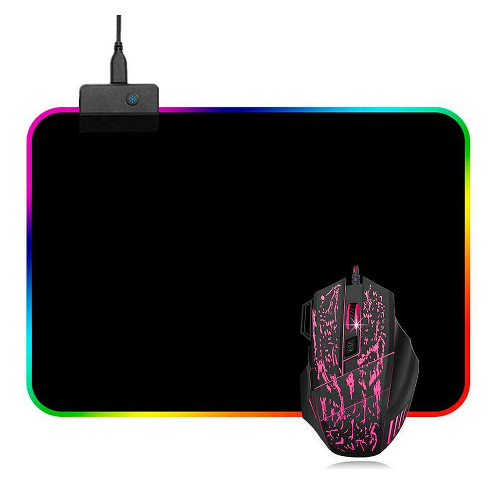 Led Gaming Mouse Pad com 12 modos de cores