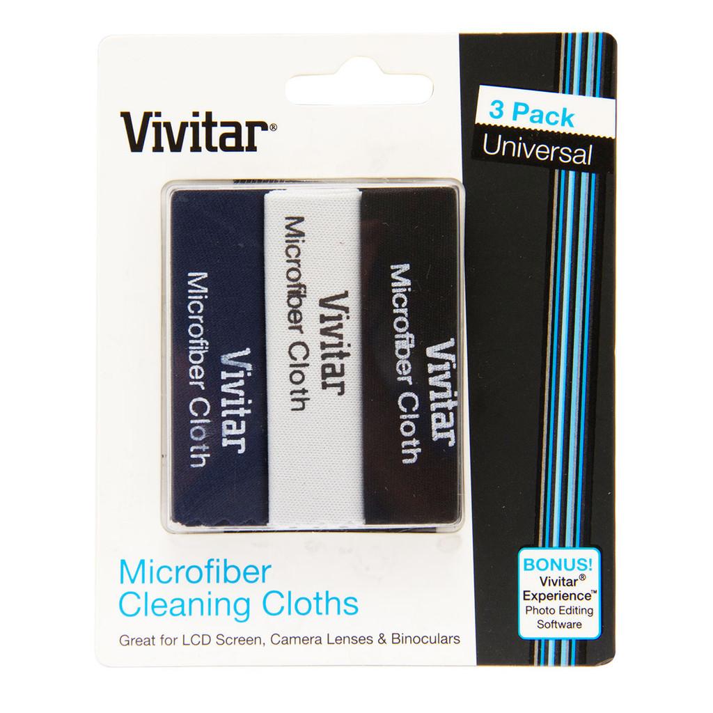 Conjunto com 3 lenços em microfibra para limpeza de óculos, lentes e telas de LCD