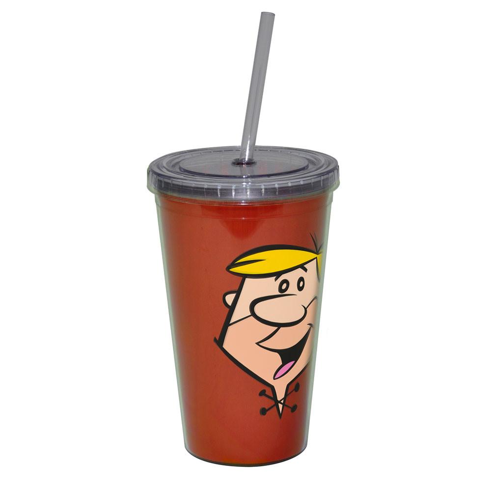 Copo Plástico Com Tampa E Canudo Hb Flinstones Barney Fd