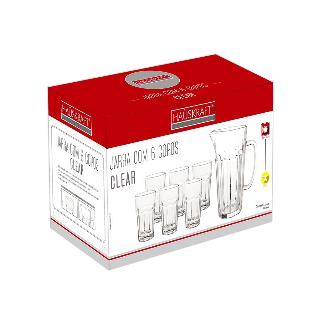 Jarra com 6 Copos Clear Hauskraft