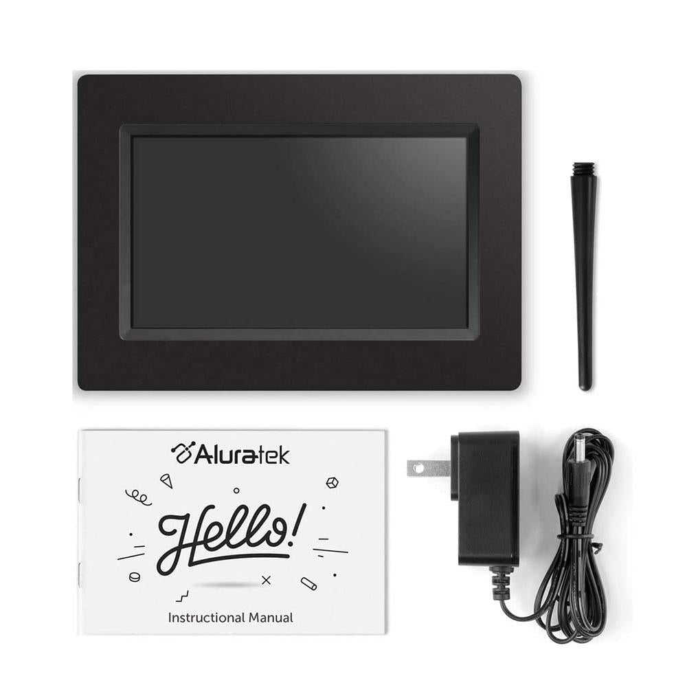 Porta-Retratos Digital Aluratek com LCD de 8´´, SlideShow e entradas USB e SD Preto