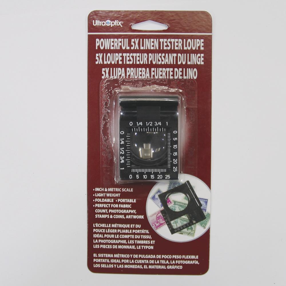 Lupa compacta e dobrável Linen Tester 5X para medição de pontos