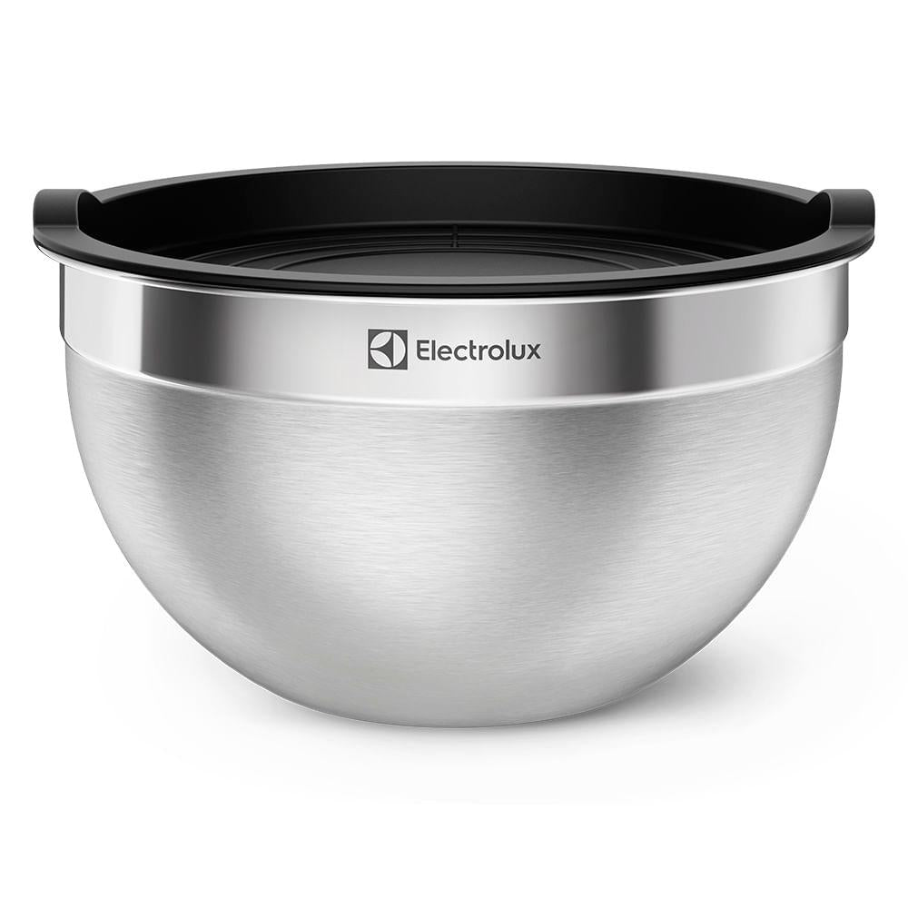 Conjunto de Bowls de Inox com tampa plástica