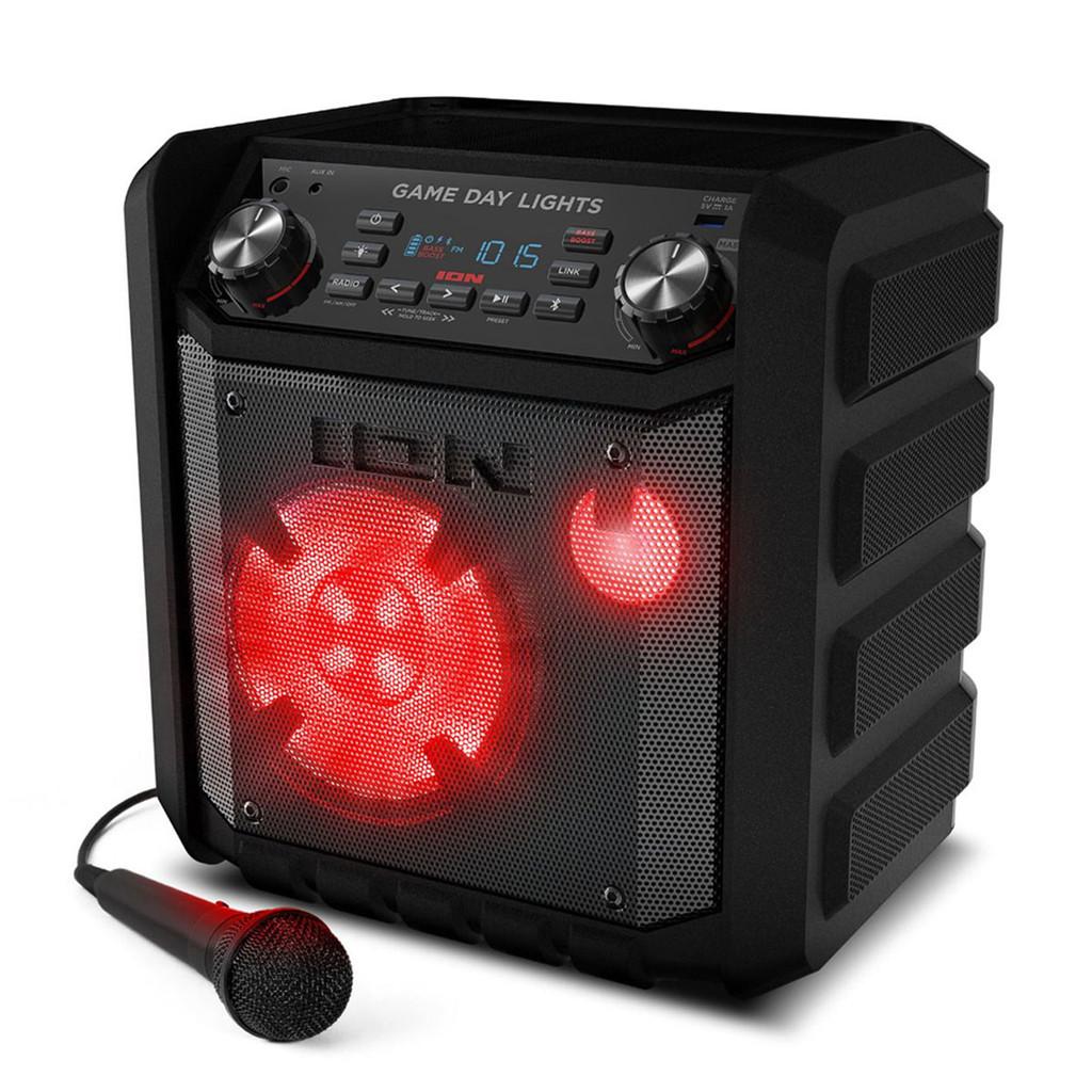Sistema de Som portátil 50 W sem fio, AM/FM, Microfone e Bateria recarregável