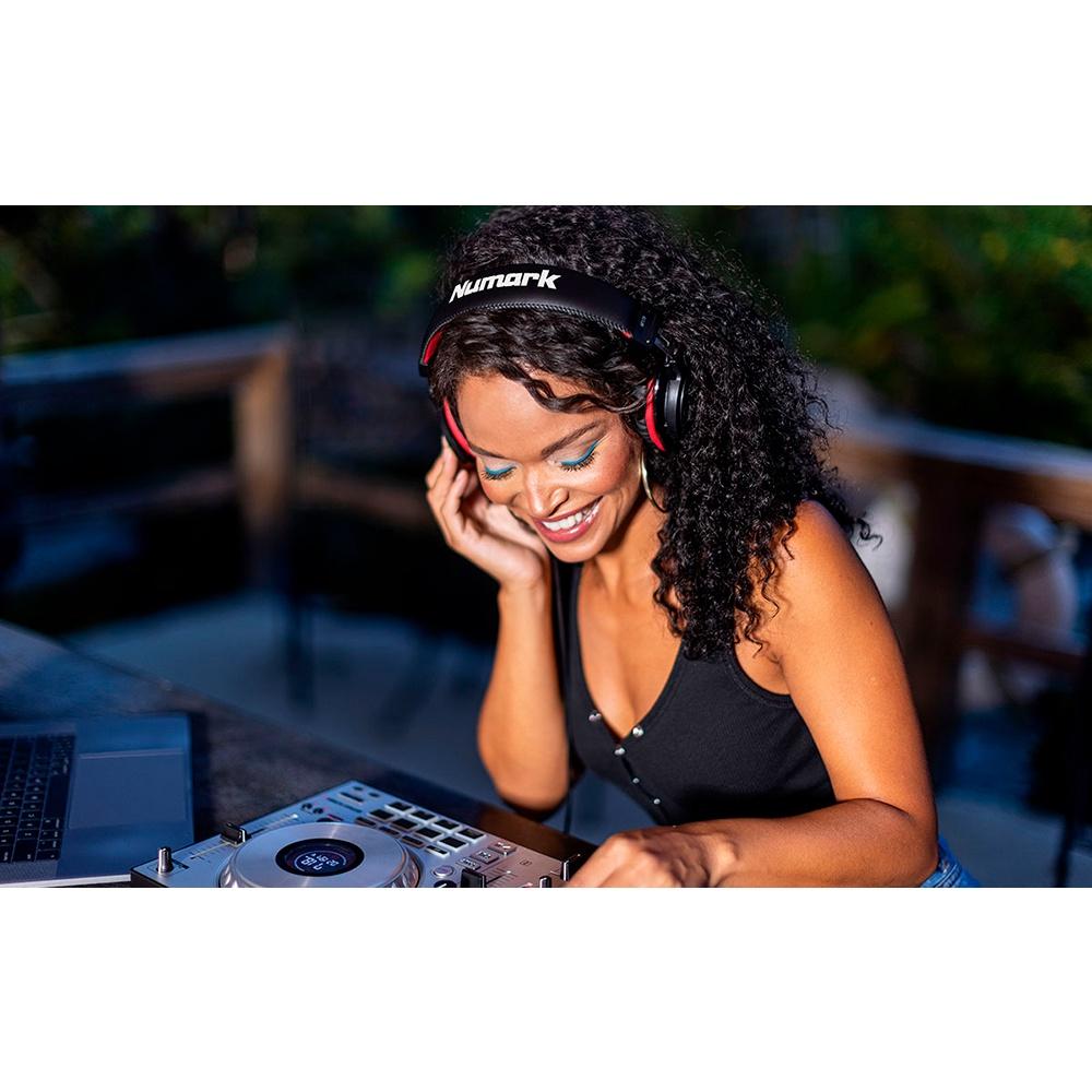 Headphone para DJ Numark HF175 com almofadas confortáveis para mixagem e cabo de 3m