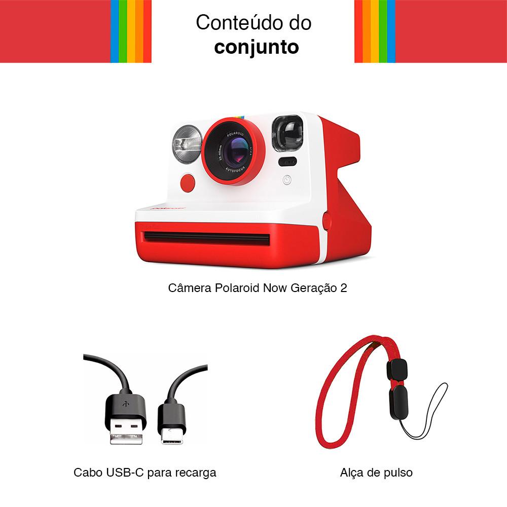 Câmera Instantânea Polaroid Now 2ª Geração Sustentável Com Alça De Pulso
