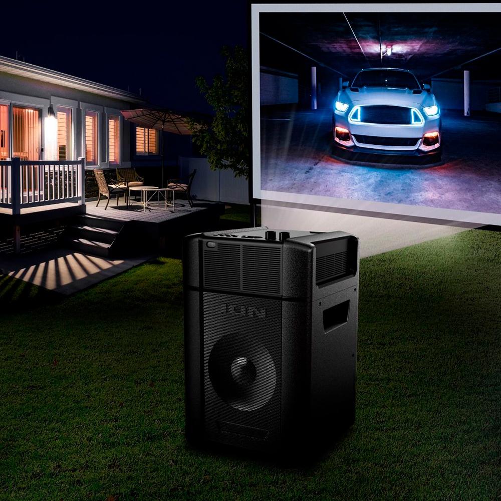 Projetor de Filmes com Alto Falante Deluxe recepção remota de áudio e bateria recarregável