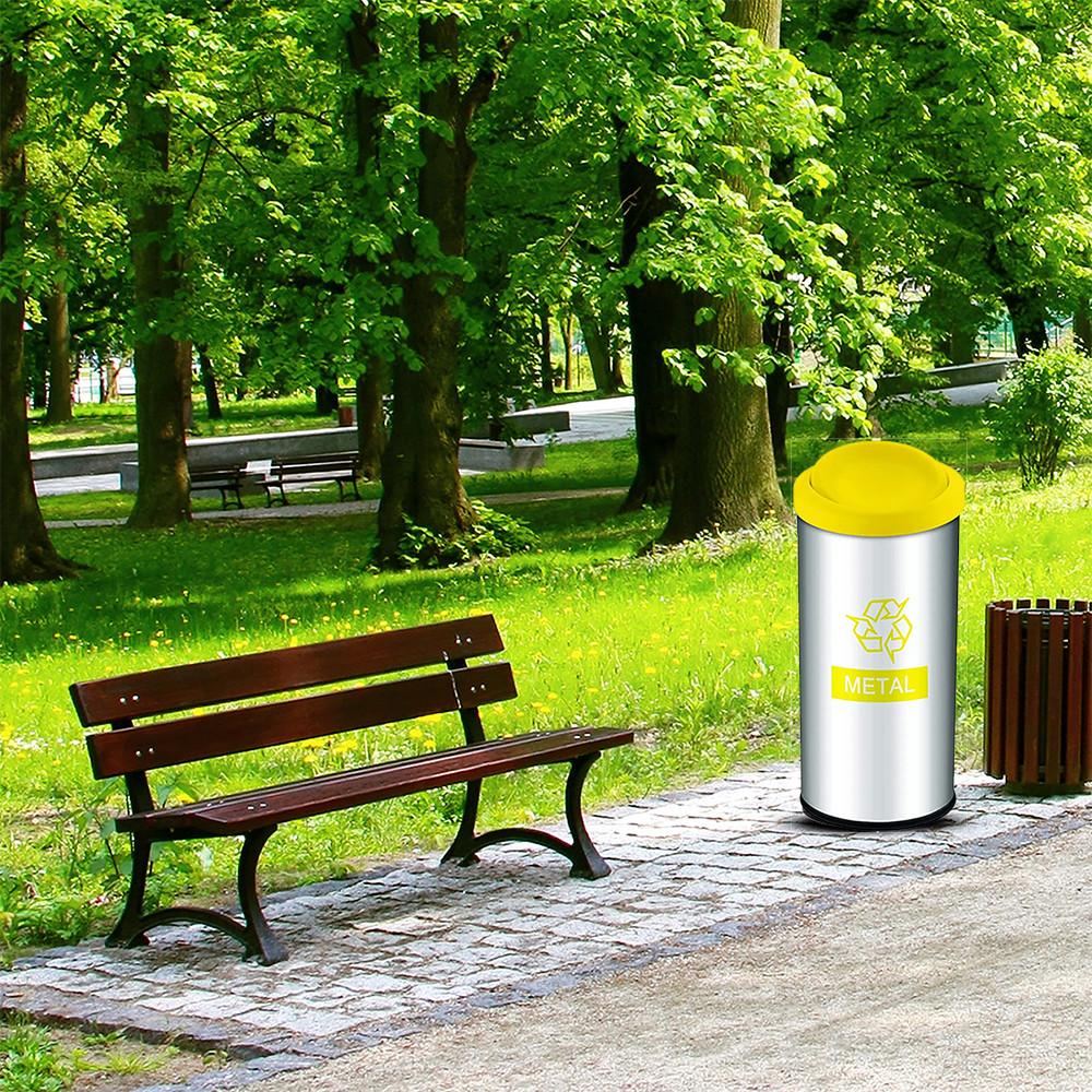 Lixeira Seletiva Metal Tampa Basculante 40,5L