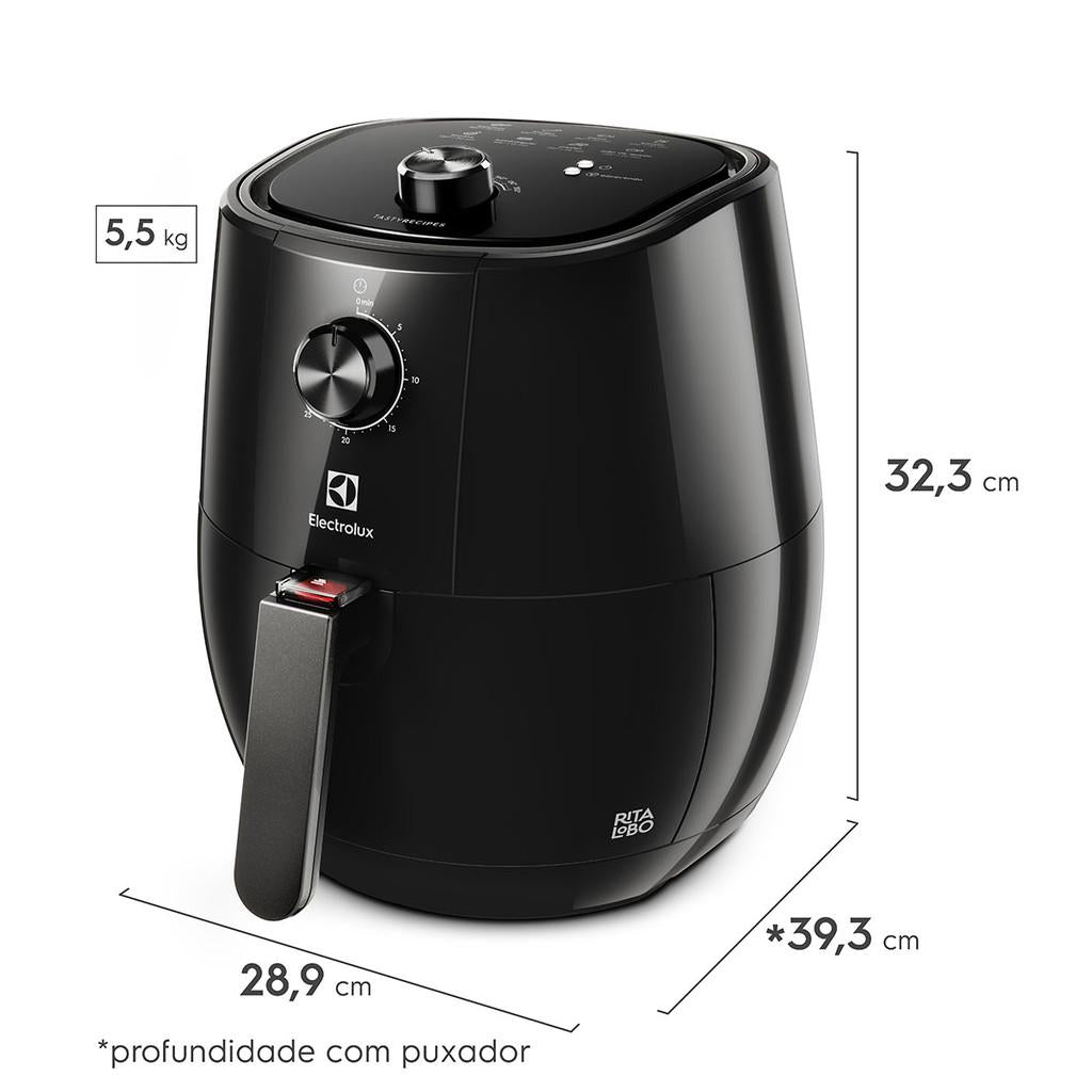 Fritadeira Elétrica Airfryer Electrolux Efficient 3,2L EAF10 Preta por Rita Lobo