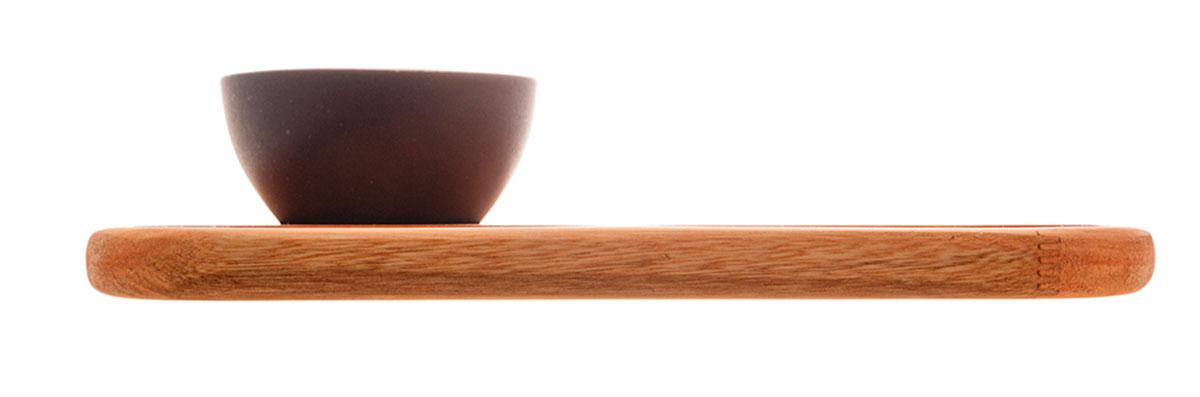 Petisqueira madeira c/2 bowls azul Liptus 30x18x6cm