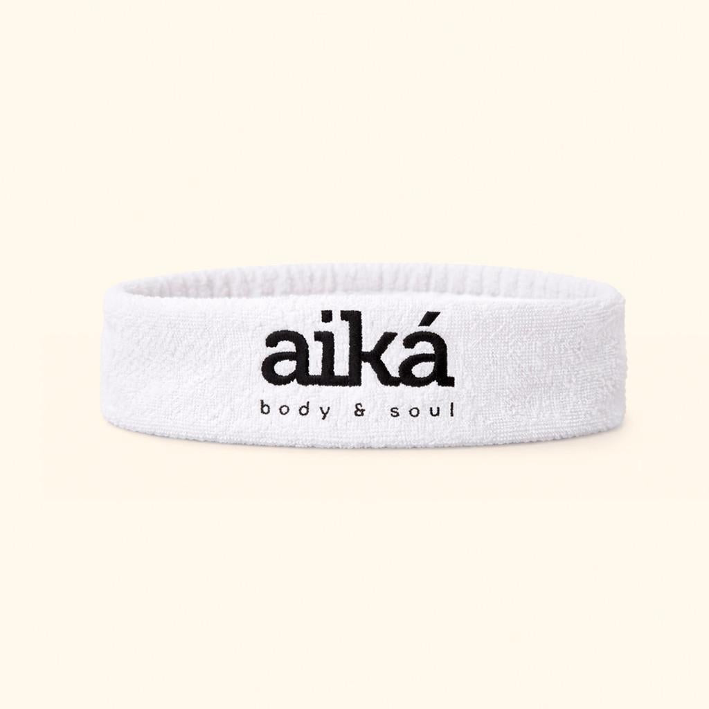 Faixa De Cabelo Para Skincare Branca Atoalhada Com Velcro