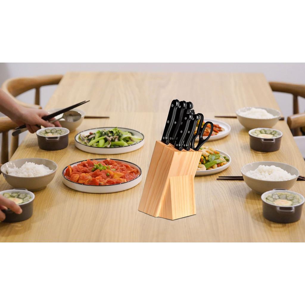 Conjunto de facas 8 peças com cepo Daily - Brinox