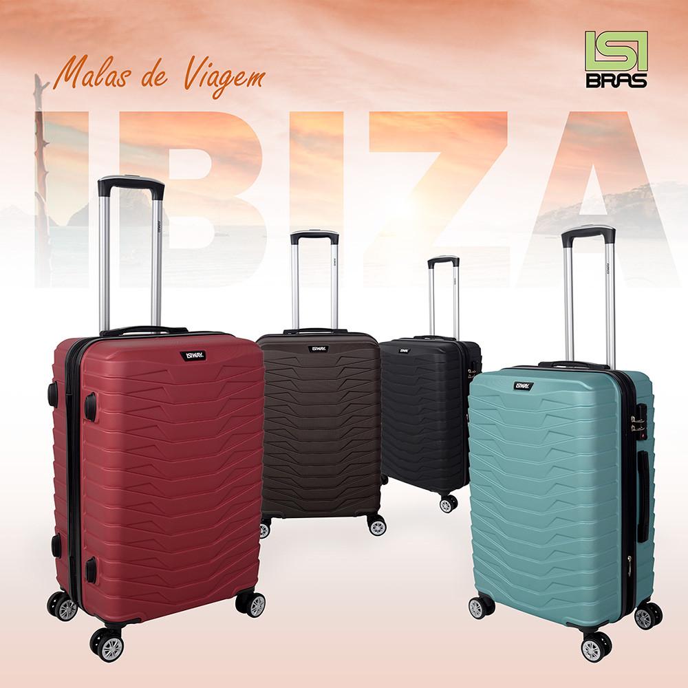 Mala ABS Ibiza M 23kg Rodas 360º Expansível Resistente Isibrás