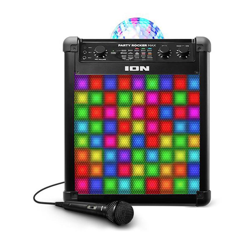 Alto falante Portátil Sem Fio,100 W,Show de Luzes, Aux, Microfone, Alça e Rodas-Bivolt