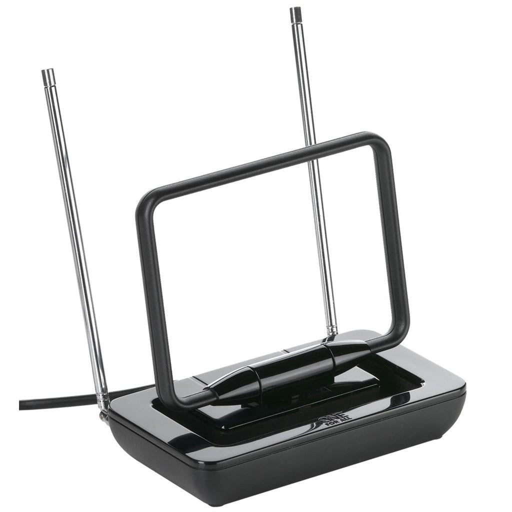 Antena Interna para TV Aberta de Sinal Digital HD, Telescópica, UHF / VHF e Rádio FM