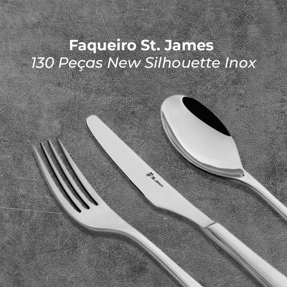 Faqueiro St. James 130 Peças New Silhouette Inox Resistência E Qualidade