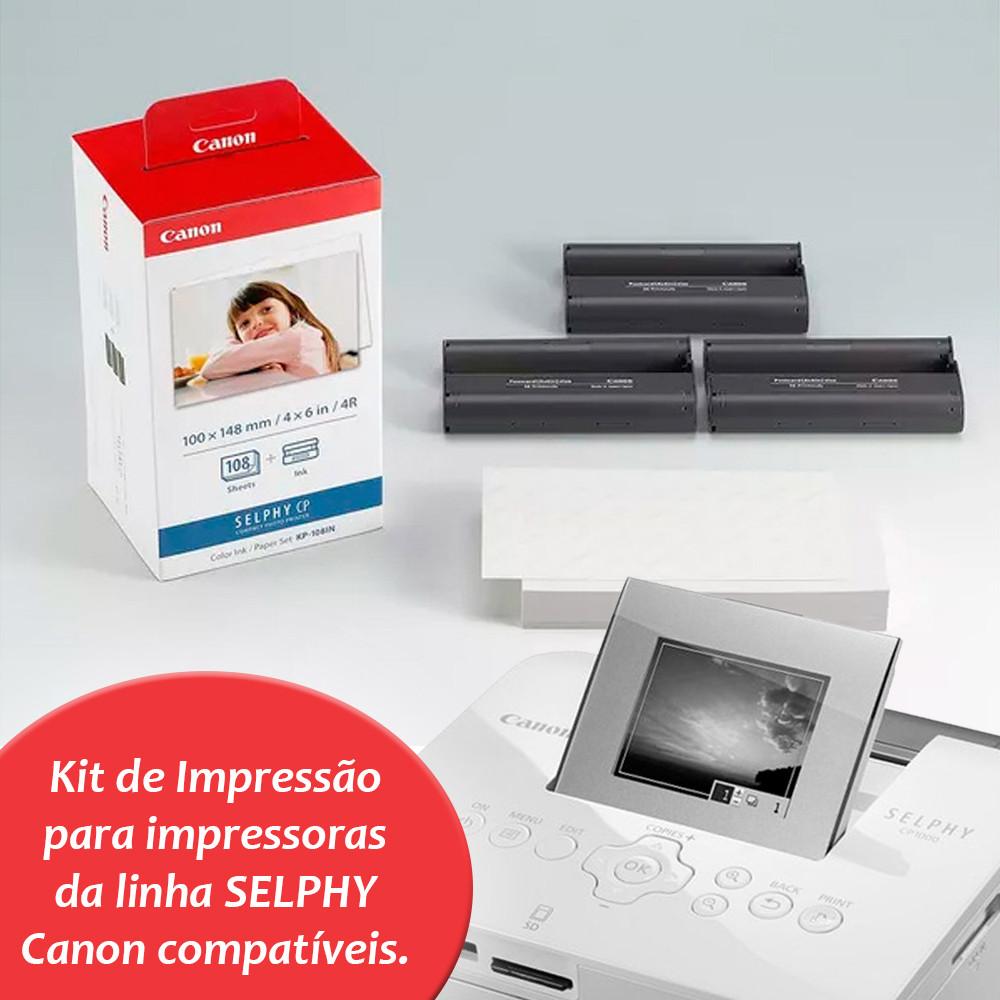 Kit Contendo 3 Toners E 108 Papéis Fotográficos Impressões E Recordações