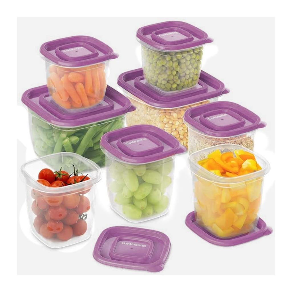 Kit Potes de Plástico Continental 8 unidades - Lilás