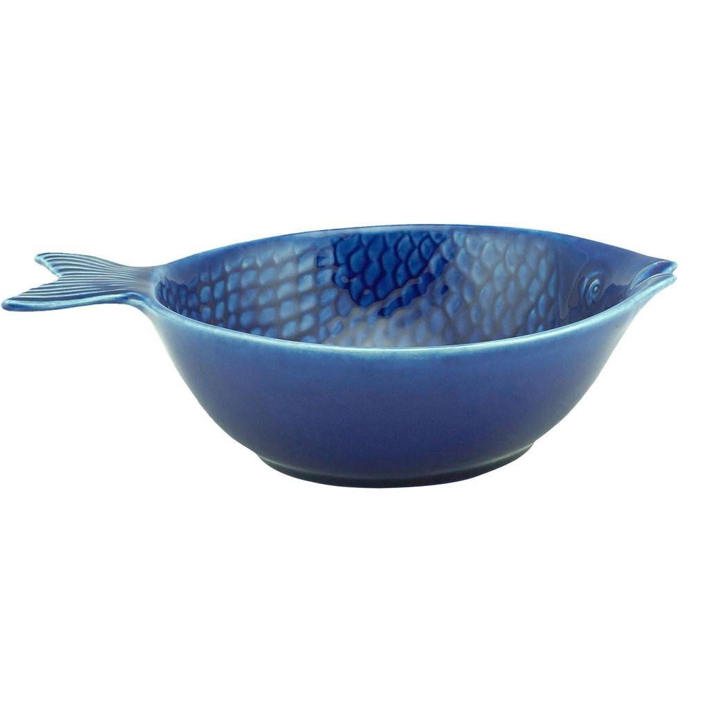Conjunto com 4 bowls em cerâmica Peixe Ocean 20x14cm azul
