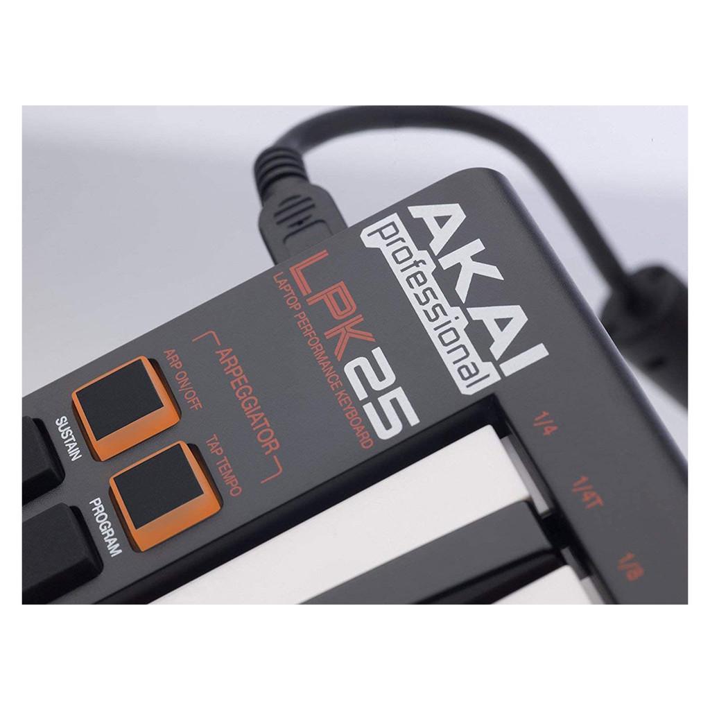 Controlador AKAI USB-MIDI com 25 teclas LPK25 para Laptop