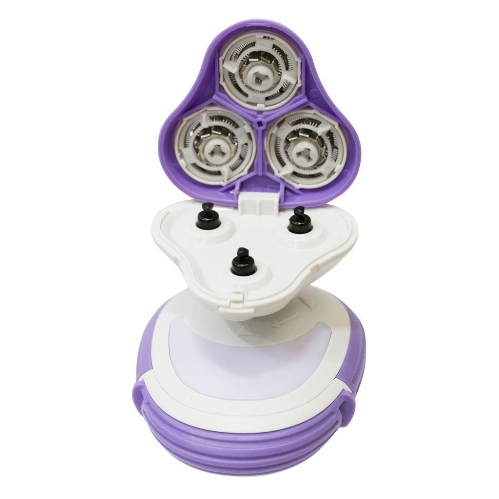 Removedor Elétrico De Pelos Com Luz LED E 3 Cabeças Impermeáveis Sem Fio