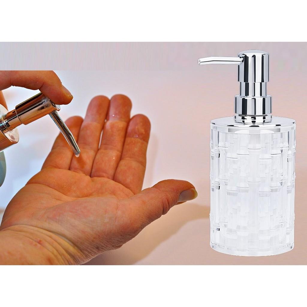 Porta Sabonete Líquido e Álcool Gel Nouveau 350Ml - Cristal - Haus Concept 7,5 x 17,4 cm