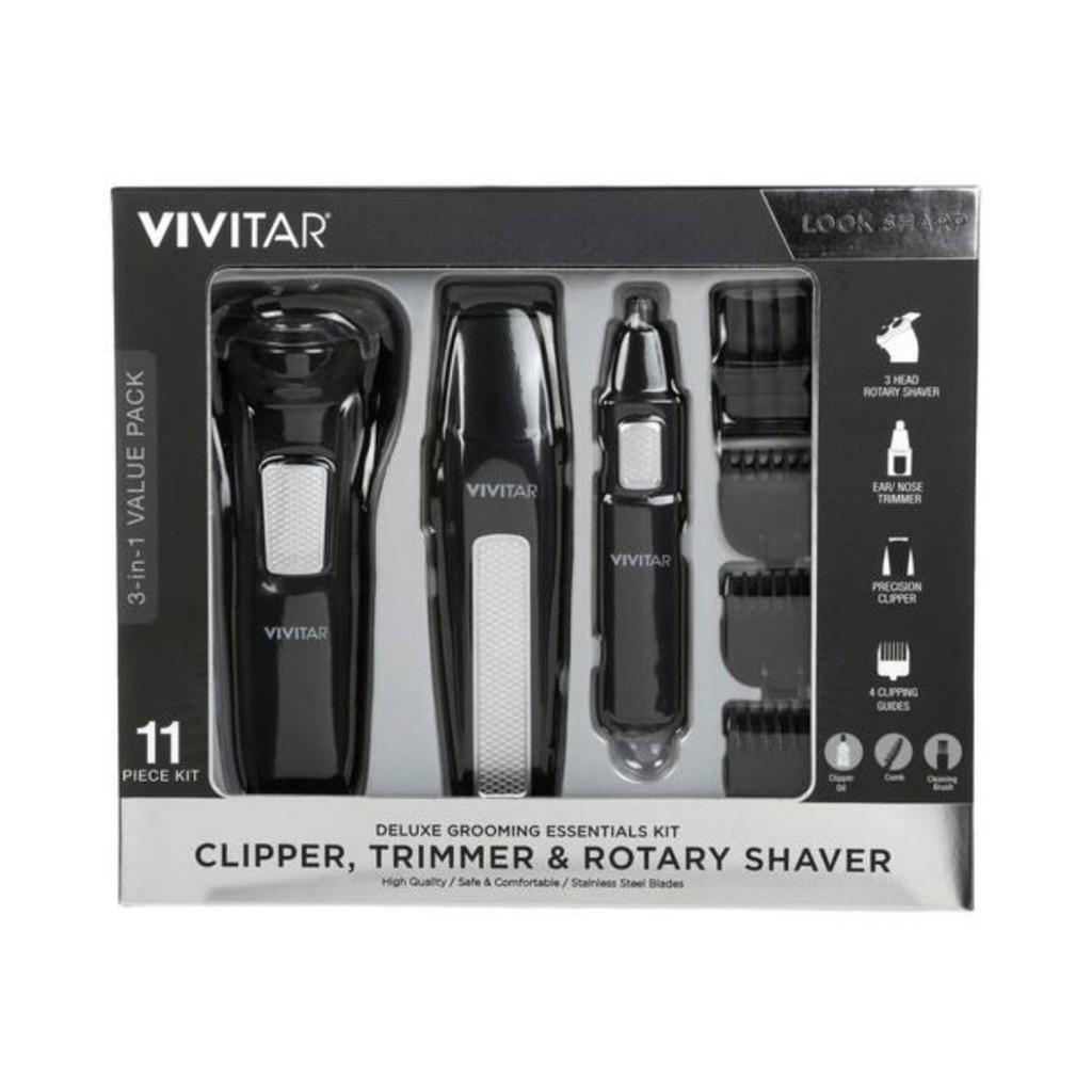 Kit Barbeador e Aparador de Pelos Barba e Cabelo com 11 peças
