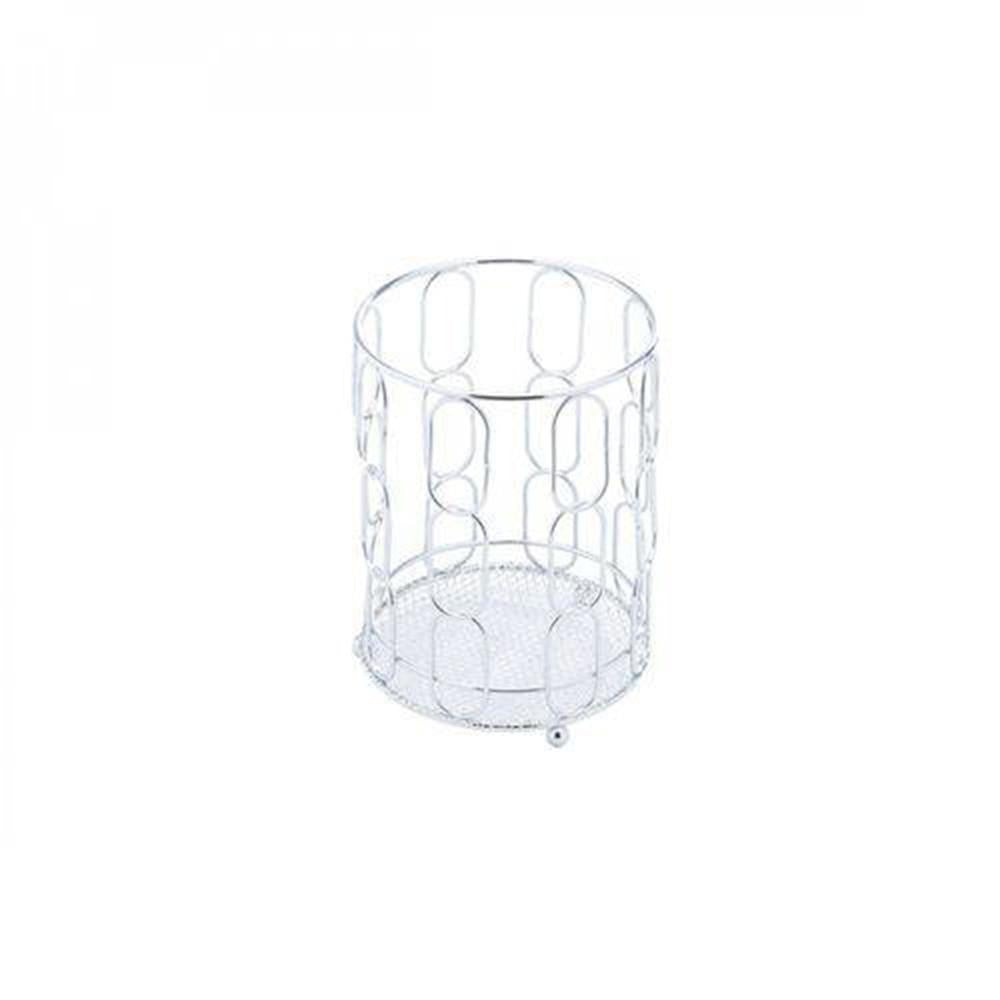 Suporte P/Talheres de Ferro Cromado 12X12X16Cm