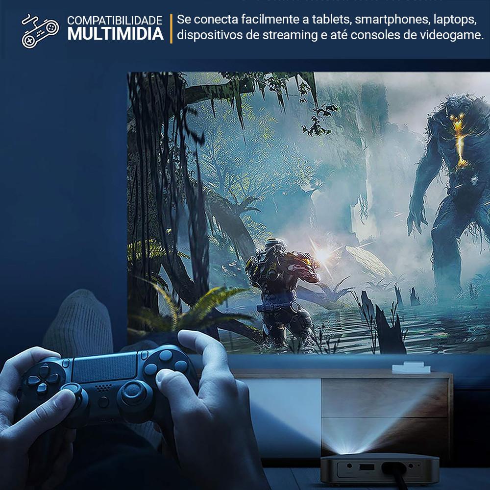 Projetor DLP Portátil Sem Fio 4K KODAK Luma 350 Inteligente Ultra HD, HDMI, USB E Micro SD