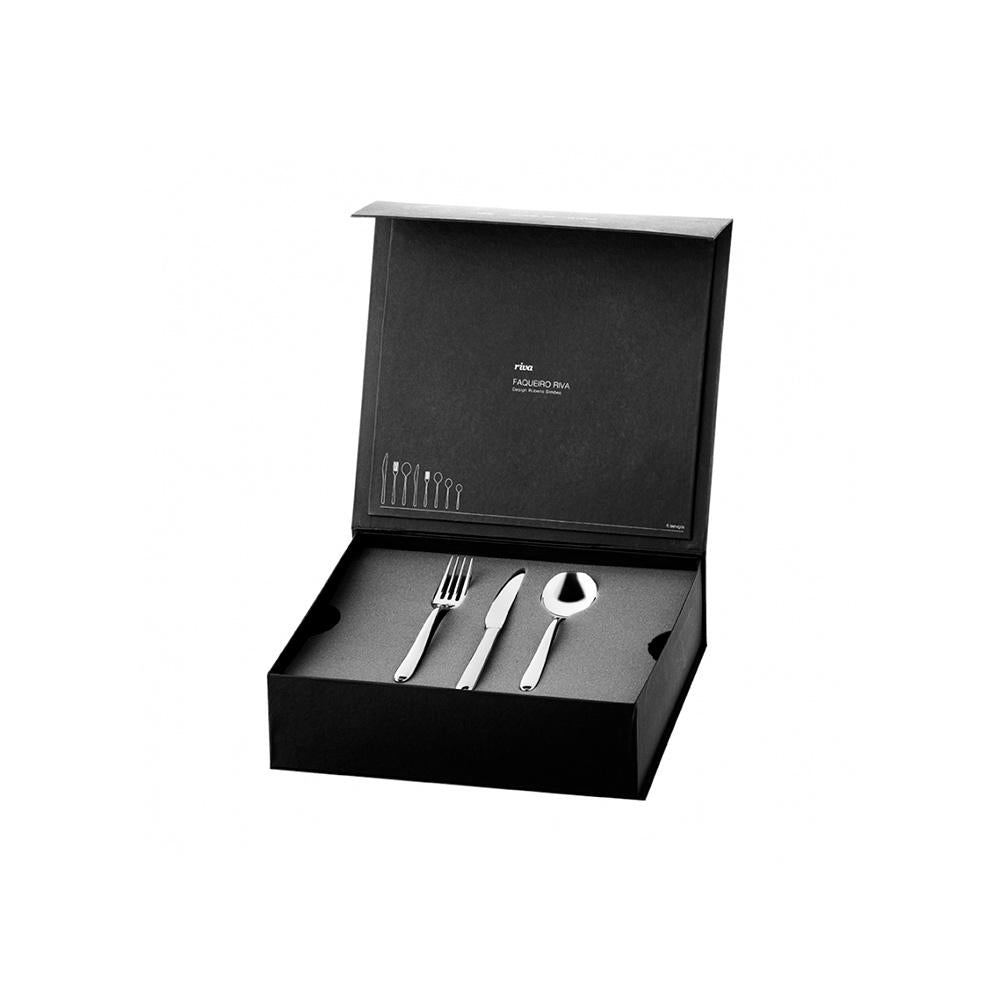 Faqueiro Riva 48 peças inox com estojo para presente