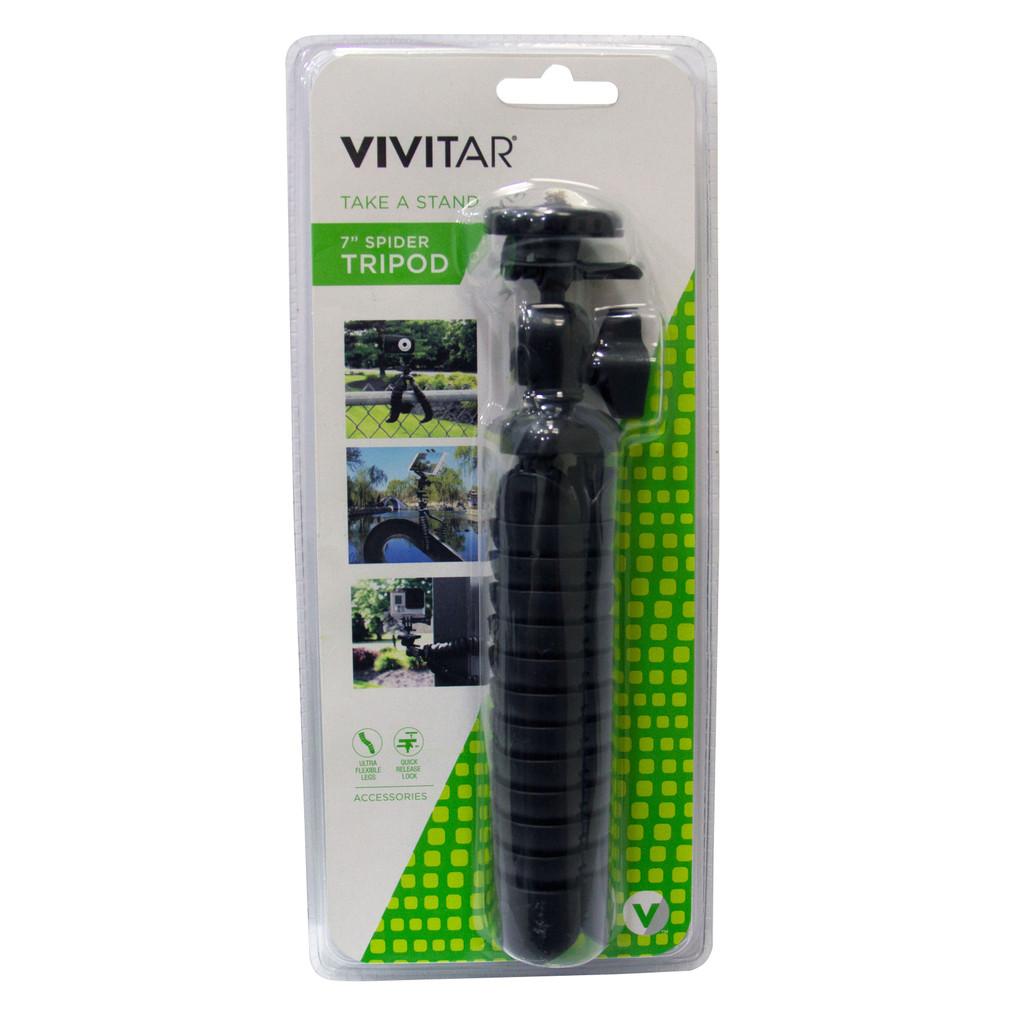 Tripé flexível Spider Vivitar de 17,5 cm e Ball Head 360°