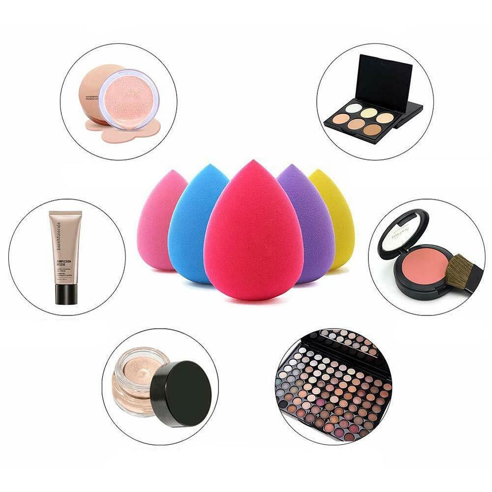 Conjunto Beakey com 5 esponjas coloridas para aplicação de maquiagem