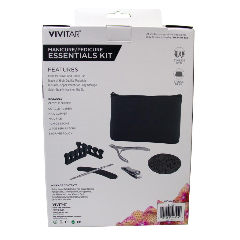 kit manicure e pedicure com 7 peças e necessaire