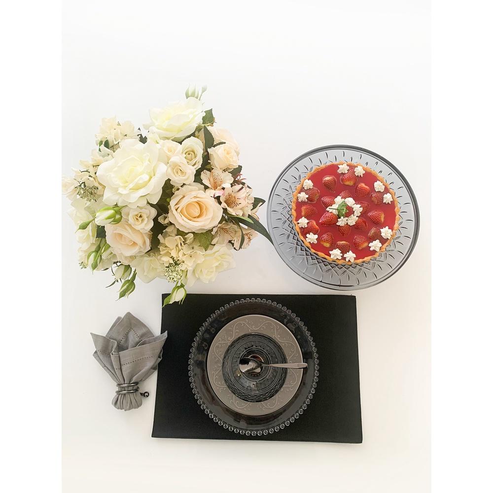 Conjunto com 6 Anéis para guardanapos de aço espiral Black 4x4cm