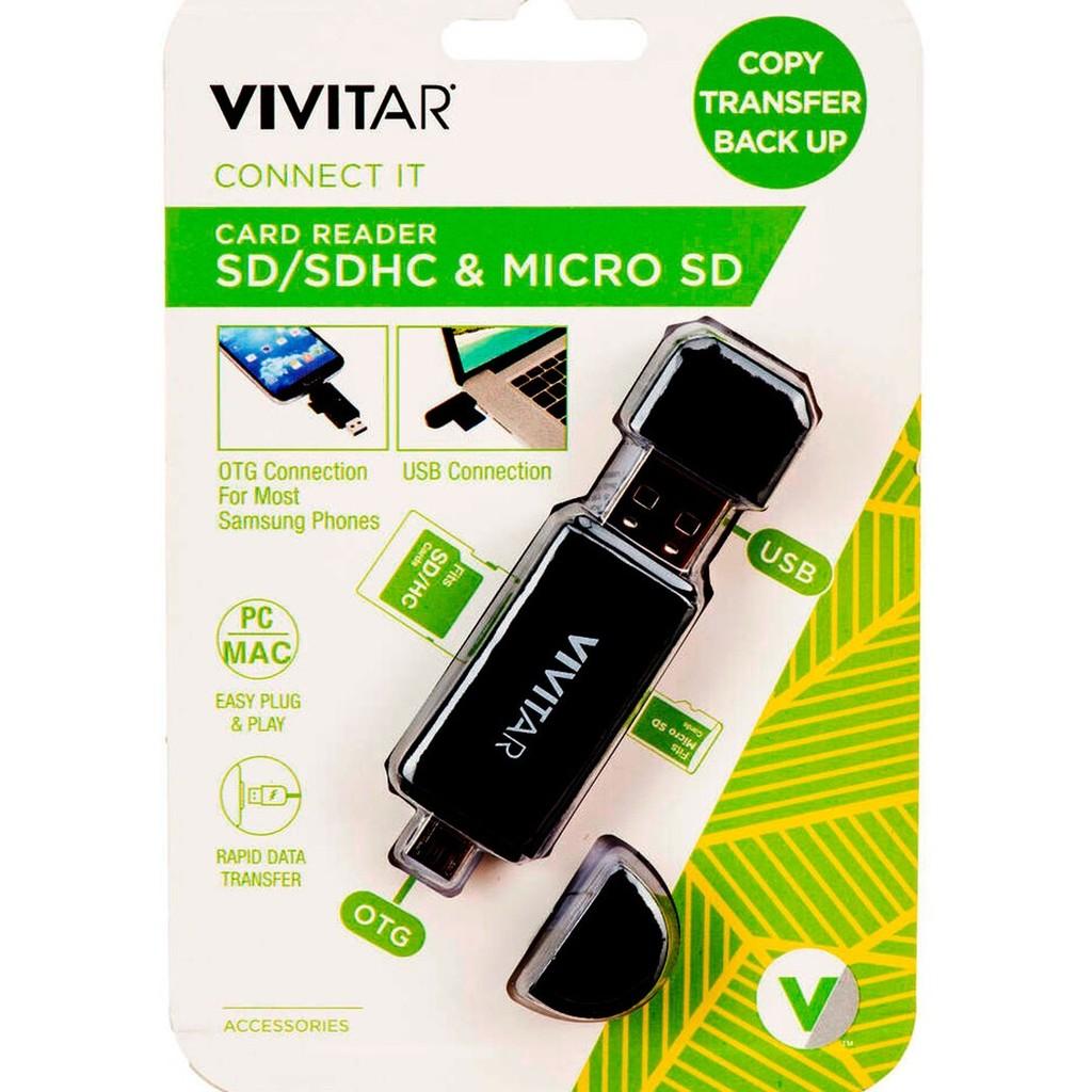 Leitor e Gravador com duas entradas para cartões de memória SD/SDHC e MicroSD