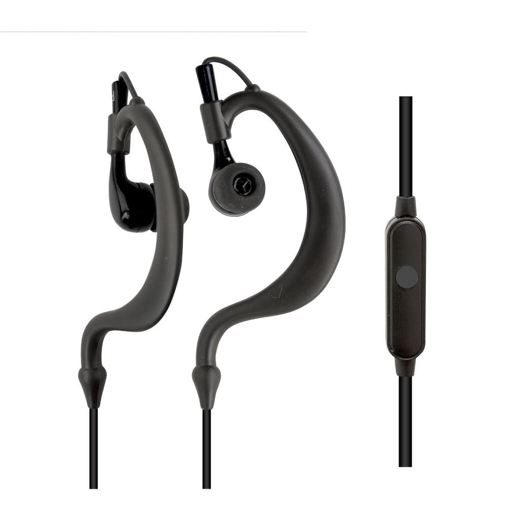 Fone de ouvido esportivo tipo auricular à prova de transpiração com microfone