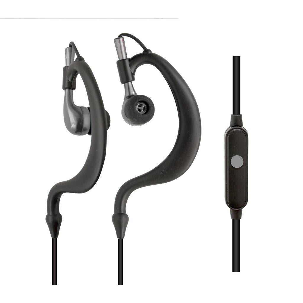 Fone de ouvido esportivo tipo auricular à prova de transpiração com microfone